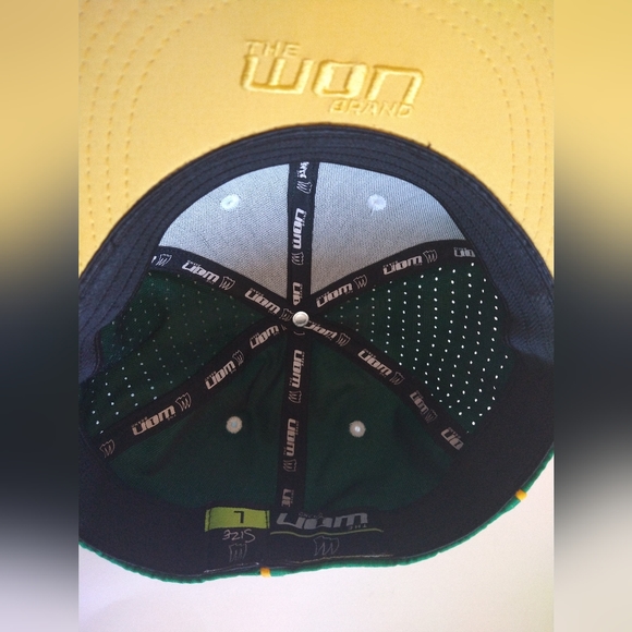 The Won Brand Fitted Baseball Cap Hat Green Yellow White  Size Large NEW - Picture 7 of 8